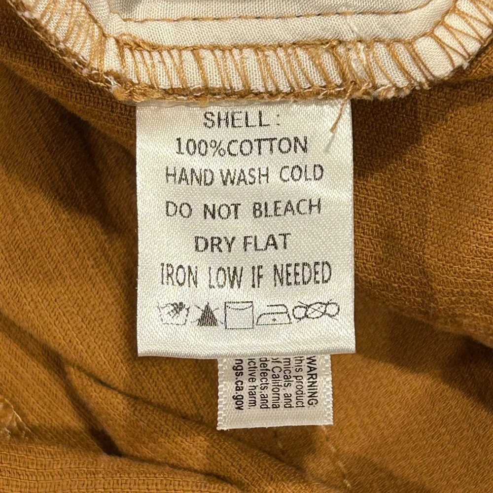 Fantastic Fawn Brown Corduroy Cuff Short with Pearl Accent Paper Bag Waist L